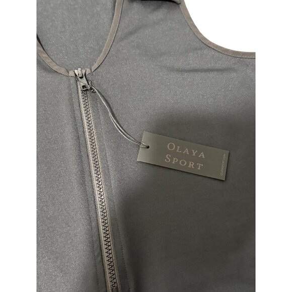 Olaya Sport Womens Black Athletic Dress Attached-Shorts Zipper-Front Pocket Sz L - Picture 7 of 9